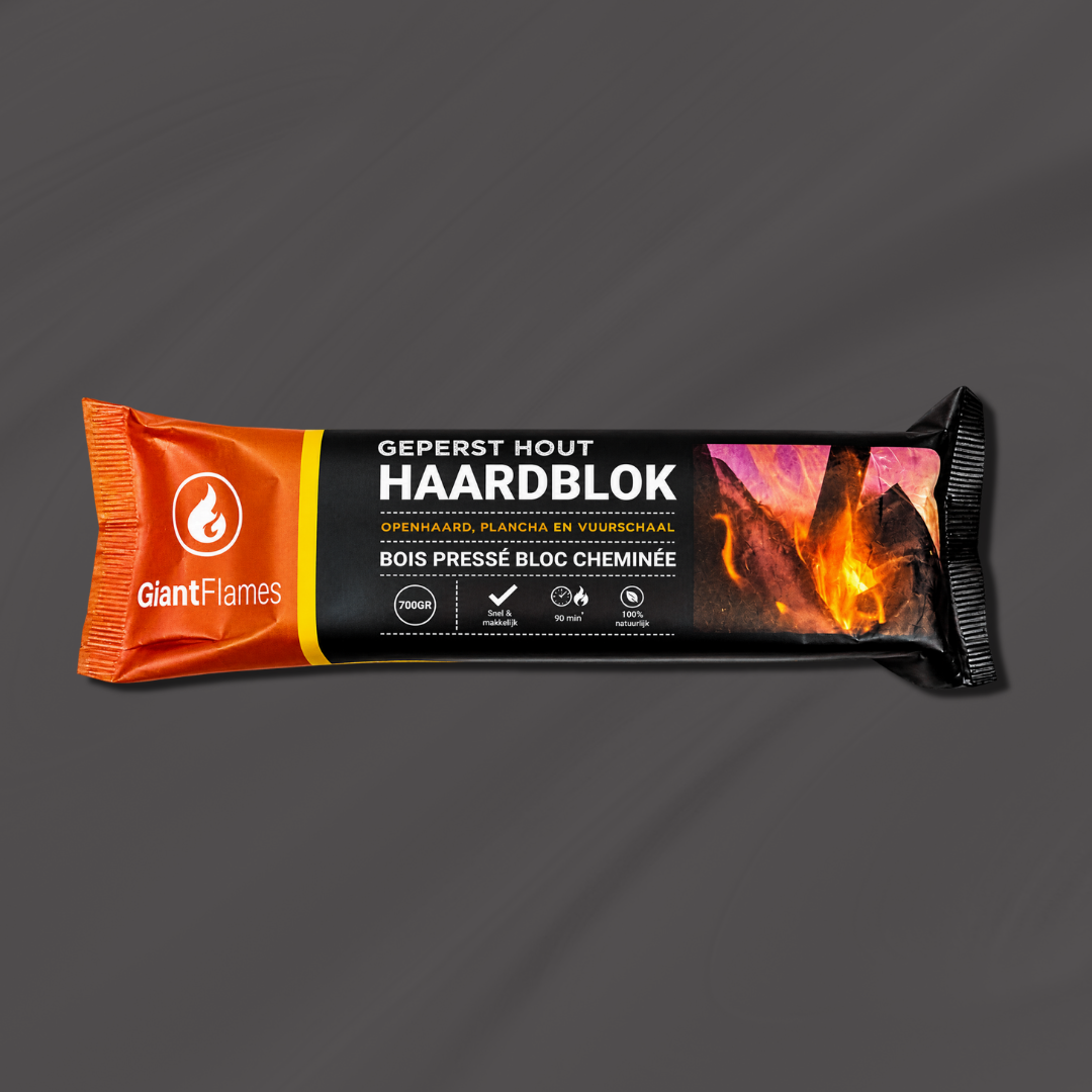 Haardblok geperst hout