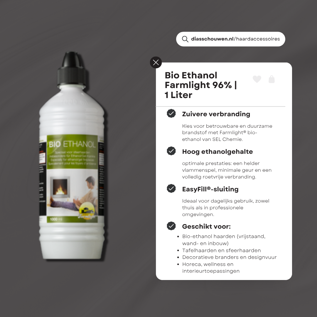 Farmlight® Bio-Ethanol 96–97% | Premium Brandstof voor Sfeerhaarden