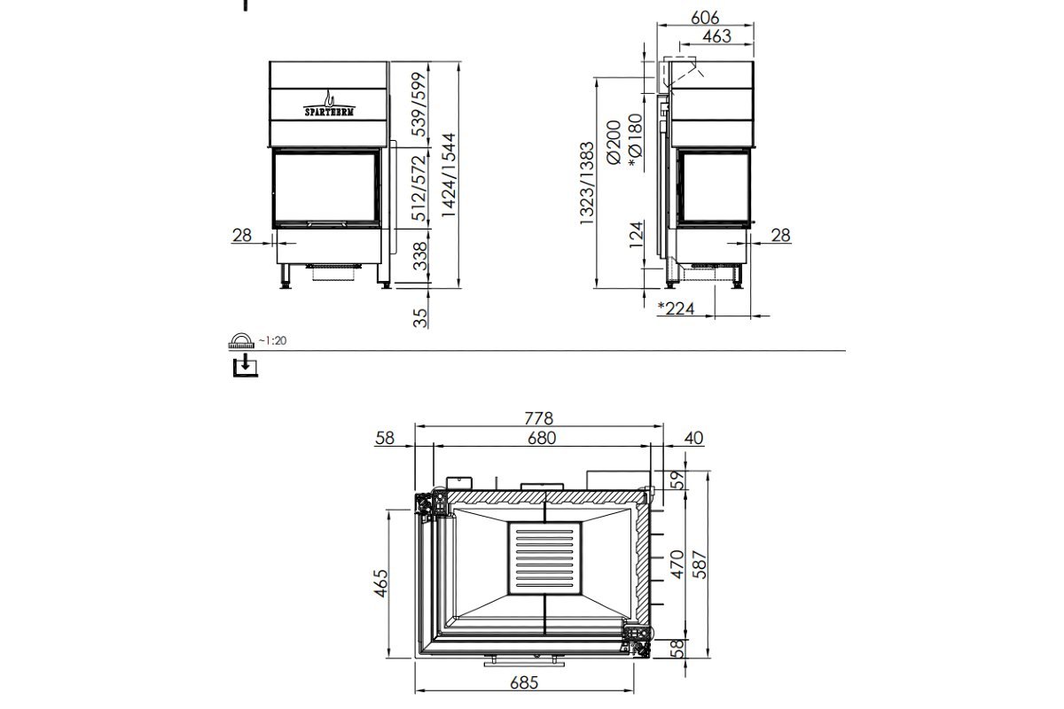 Spartherm Linear Corner 68x46x57 (vaste greep)-line_image spartherm-linear-corner-68x46x57-vaste-greep-line_image